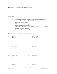 830 Solve Systems By Elimination