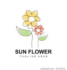 Sunflower Logo Design Ornamental Plant