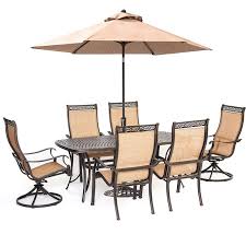 Hanover Manor 7 Piece Outdoor Dining Set With Swivel Rockers