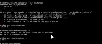 node js update iobroker startet