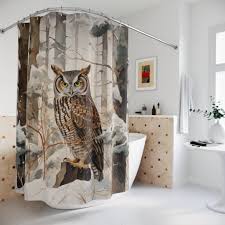 Unique Winter Print Shower Curtains