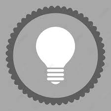 Icon Stamp Of A Round Electric Bulb In