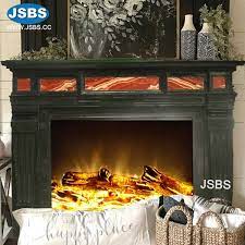 black fireplace mantel marble