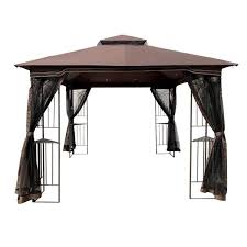 10 Ft Brown Metal Frame Patio Canopy