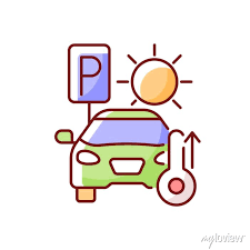 Parked Car Rgb Color Icon