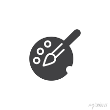 Paint Brush With Palette Vector Icon