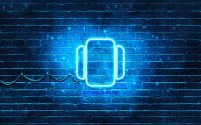 App Recent Neon Icon Blue Background