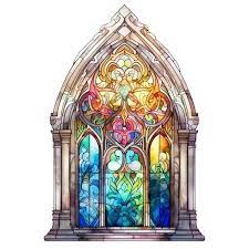 A Watercolor Sketch Of A Stained Glass