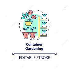 Container Gardening Concept Icon Linear