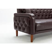 Pu Leather Straight Sofa Bed Couch