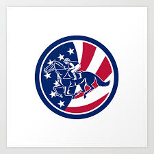 American Jockey Horse Racing Usa Flag