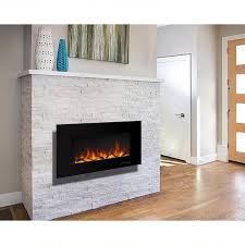 Boyel Living Black 42 In 400 Sq Ft Wall Mounted Electric Fireplace With Remote Control And Multi Color Flame
