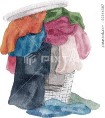 Laundry Day Watercolor Icon Set Clean