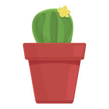 Cactus Pot Icon Cartoon Vector Summer