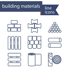 Construction Materials Icons Vector