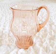 French Antique Glass Water Jug Vintage