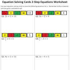 Equation Solving Cards Keep Up Maths