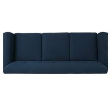 Noble House 3 Seat Navy Blue Fabric Sofa