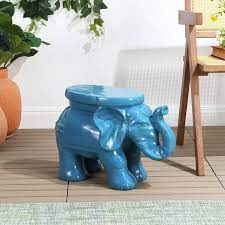 Ceramic Garden Stool Blue Tbl1007d