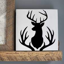 Buck Mount And Antlers Stencil