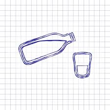 Bottle Water Simple Icon Hand Drawn