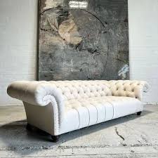Wood Chesterfield Sofa Genuine Leather
