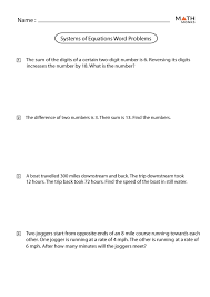 Systems Of Equations Word Problems