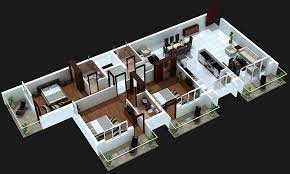 3 Bedroom With Balcony House Plans