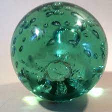 Antique Victorian Green Glass Doorstop Dump