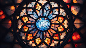 Texture Of A Round Stained Glass Window