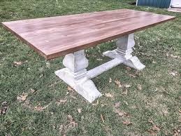 Big Farmhouse Table Pedestal Table