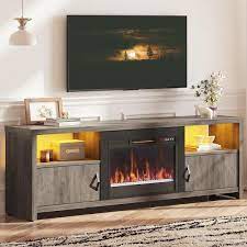 Bestier 70 In Wash Grey Led Tv Stand