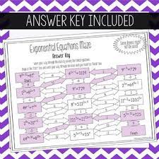 Exponential Equations Worksheet Maze