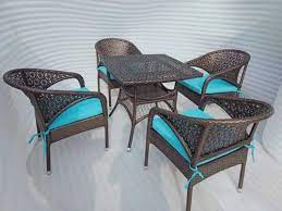 Outdoor Wicker Chair And Table Set At