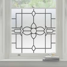 Art Nouveau Etched Glass Window