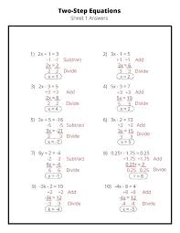 Practice Two Step Algebra Equations