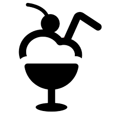 Ice Cream Cup With Cherry And Straw Icon
