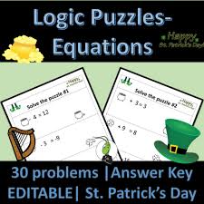 Number Sense Logic Puzzles Algebra 1