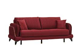 Ruby Red Microfiber Sofa By Casamode