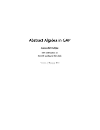 Abstract Algebra In Gap The