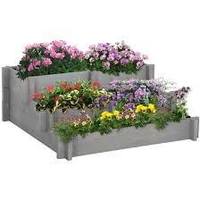 Outsunny 3 Tier Raised Garden Bed For