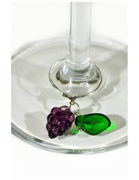G Wine Glass Charms Purple Vintage
