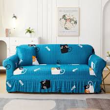 Cat Print Sofa Cover High Stretch Non