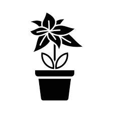 Flower Icon In Pot Simple Flower Sign