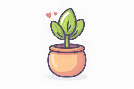 Plant In A Pot With A Heart On The Top