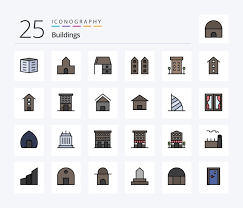 Buildings 25 Line Filled Icon Pack