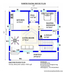 30x30 North Facing Duplex House Plans