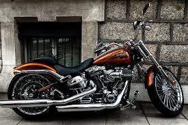 Harley Davidson In Orange Poster