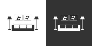 Living Room Interior Flat Icon Isolated