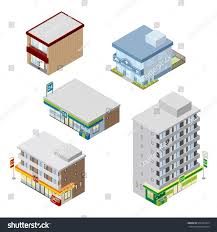 Various Building Solid Figure Stock